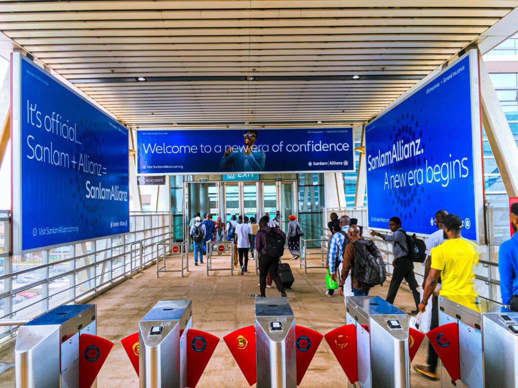 SanlamAllianz on the Mobolaji Johnson Footbridge